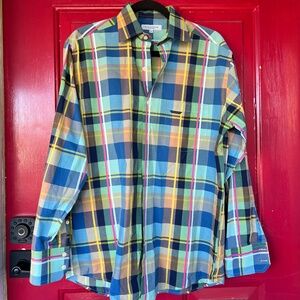 Alex Cannon Men's Medium Bright Colorful Long Sleeve Dress Attire Shirt Summer